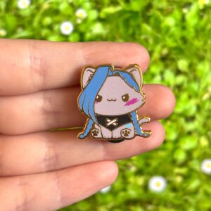 Kocia Metalowa Przypinka „Jinx” - Inspirowana Arcane