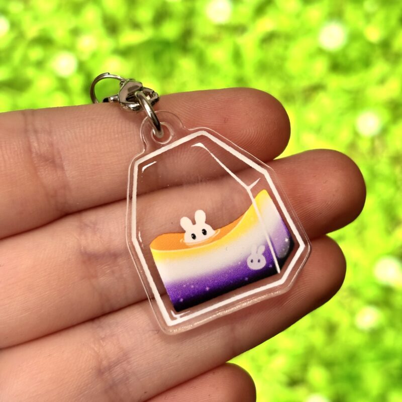 Zawieszka Teabag z Flagą Non Binary